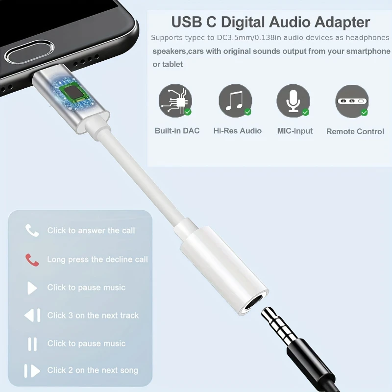 Adaptateur Type C vers Jack 3.5mm