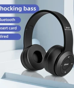 P47 Wireless Headphones Bluetooth 5.0 Earphones Foldable HIFI Stereo Bass for Music Gaming Kid Girl Earphone for Smartphone