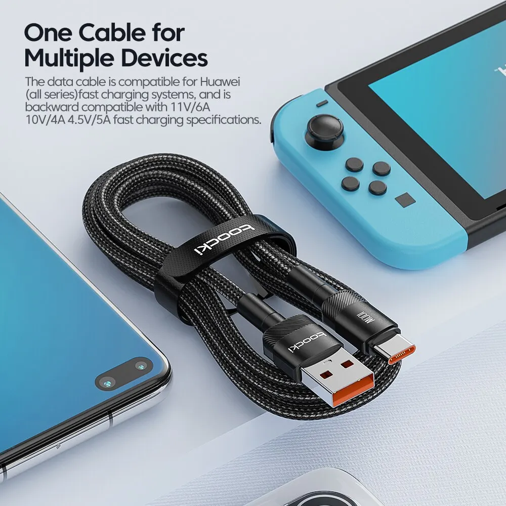 Toocki USB Type C Cable Fast Charging USB C Charger Cord For iPhone 15 14 13 12 11 Huawei P40 P30 Realme Oppo Oneplus Power Bank