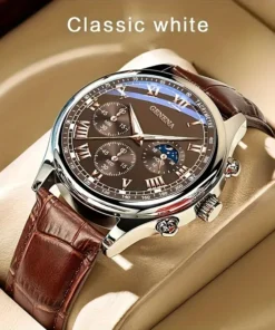GENEVA High Quality Men’s Luxury Belt Fashion Quartz Watch Men Round Business Student Sport Waterproof Glow Clock
